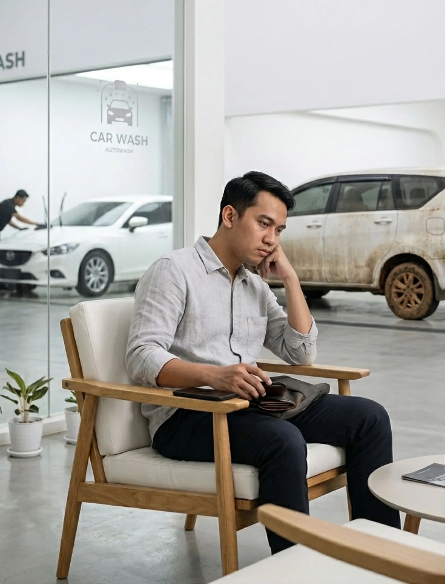 Ilustrasi mobil kotor yang butuh penanganan lebih rapi.